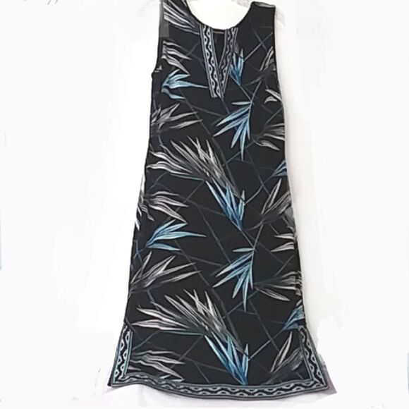 White House Black Market Abstract Palm Print Sheath Dress Reverses to Black S - Picture 1 of 16